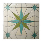 Retro Mid Century Modern Atomic Geometric Pattern タイル (正面)