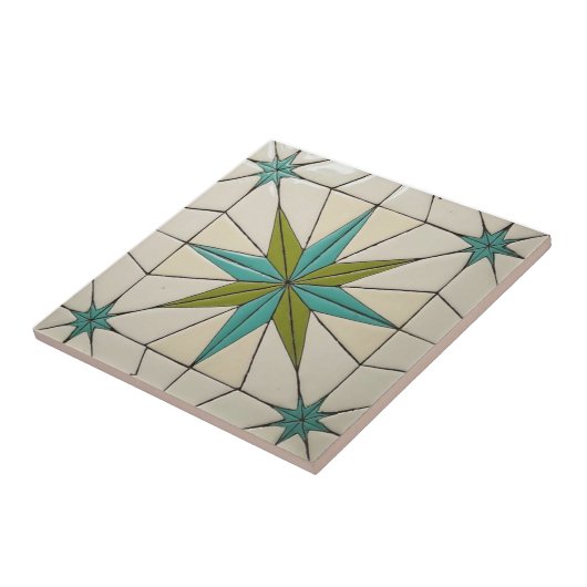 Retro Mid Century Modern Atomic Geometric Pattern タイル (側面)