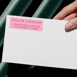 Retro Mid Century Modern Bold Pink Return Address ラベル