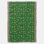 Retro Mid-Century Modern Christmas Icons  スローブランケット (正面縦)