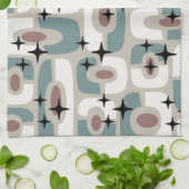 Retro Mid Century Modern Cosmic Abstract Pattern キッチンタオル (折り畳み)