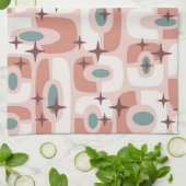 Retro Mid Century Modern Cosmic Abstract Pattern キッチンタオル (折り畳み)