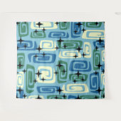 Retro Mid Century Modern Cosmic Abstract Pattern タペストリー (正面(横))