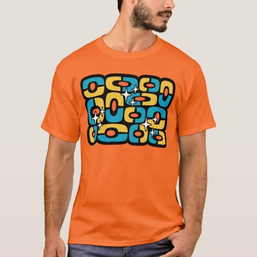 Retro Mid Century Modern Cosmic Abstract Tシャツ (正面)