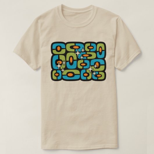 Retro Mid Century Modern Cosmic Abstract Tシャツ (デザイン正面)