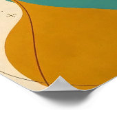 Retro Mid Century Modern Geometric Abstract Design ポスター (角)