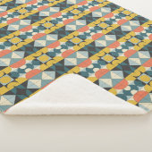 Retro Mid-Century Modern Geometric Pattern シェルパブランケット (3/4)