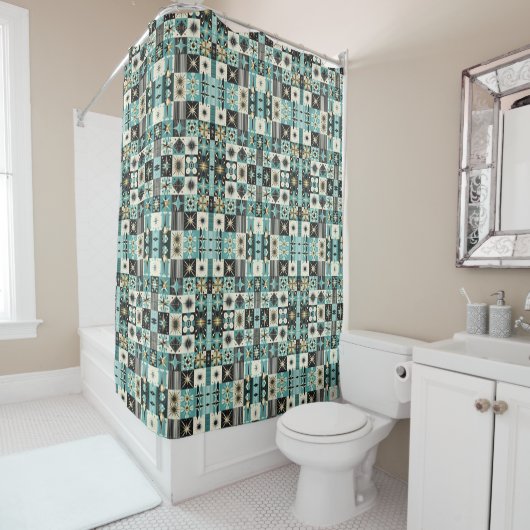 Retro Mid Century Modern Shower Curtain シャワーカーテン (インサイチュ)