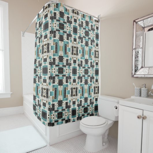 Retro Mid Century Modern Shower Curtain シャワーカーテン (インサイチュ)