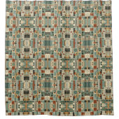 Retro Mid Century Modern Shower Curtain シャワーカーテン (正面)