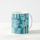 Retro Mid Century Modern Tiki Pattern コーヒーマグカップ (正面右)