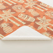 Retro Mid Century Modern Tiki Pattern シェルパブランケット (3/4)