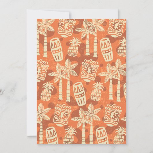 Retro Mid Century Modern Tiki Pattern 招待状 (正面)