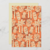 Retro Mid Century Modern Tiki Pattern 招待状 (正面/裏面)