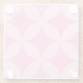 Retro Mid Century Pink Geometric Christmas ガラスコースター (裏面)