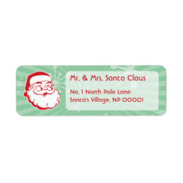 Retro Mid-Century Santa Claus Return Address Label ラベル