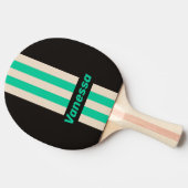 Retro Midnight Mint Pin Stripes with Name 卓球ラケット (横)