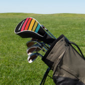 Retro Midnight Rainbow Across Striping with Name ゴルフヘッドカバー (インサイチュ)