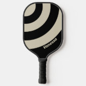 Retro Midnight Three Circle Stripe with Name ピックルボールラケット (裏面)
