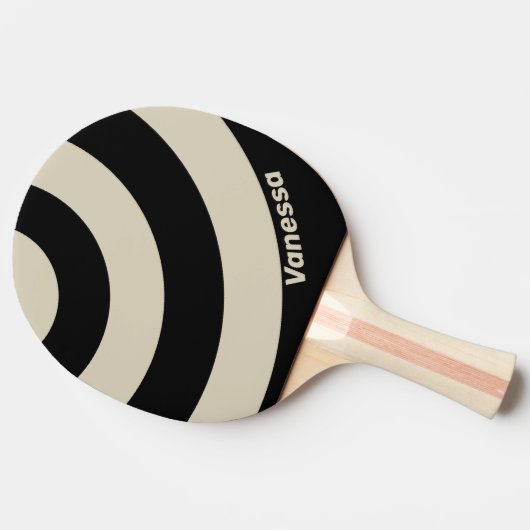 Retro Midnight Three Circle Stripe with Name 卓球ラケット (横)