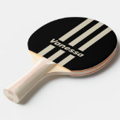 Retro Midnight Three Pin Stripes with Name 卓球ラケット (正面アングル)