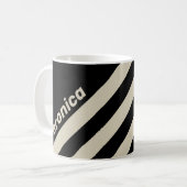 Retro Midnight Three Stripes with Name コーヒーマグカップ (正面左)