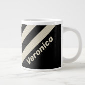 Retro Midnight Three Stripes with Name ジャンボコーヒーマグカップ (右)