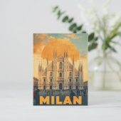 Retro Milan Cathedral ポストカード (スタンド正面)