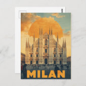 Retro Milan Cathedral ポストカード (正面/裏面)