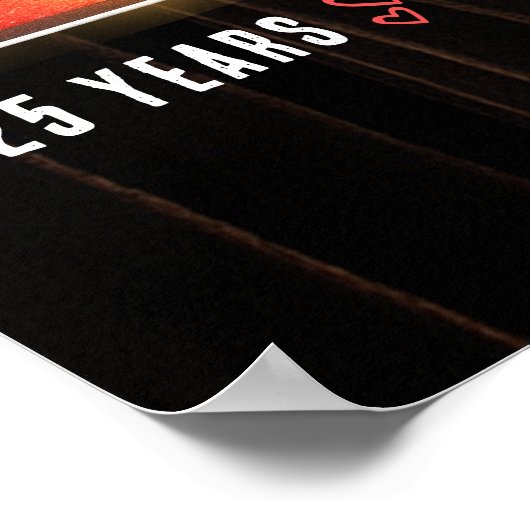 Retro Milestone 25th Anniversary Personalized Love ポスター (角)