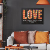 Retro Milestone 25th Anniversary Personalized Love ポスター