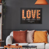 Retro Milestone 2nd Anniversary Personalized Love ポスター