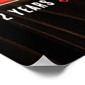 Retro Milestone 2nd Anniversary Personalized Love ポスター (角)