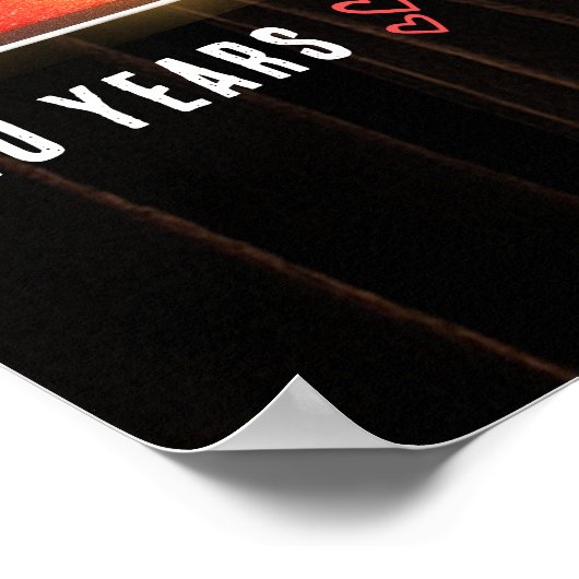 Retro Milestone 40th Anniversary Personalized Love ポスター (角)