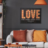 Retro Milestone 40th Anniversary Personalized Love ポスター