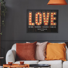 Retro Milestone 60th Anniversary Personalized Love ポスター