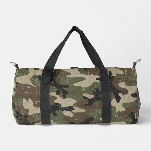 Retro Military Camouflage Pattern ダッフルバッグ (正面)