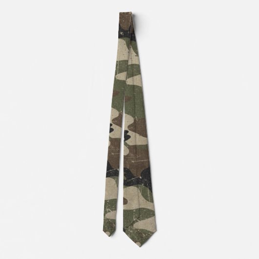 Retro Military Camouflage Pattern ネクタイ (裏面)
