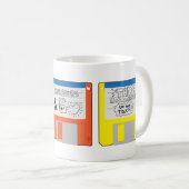 Retro Millennial Core Floppy Disks with labels コーヒーマグカップ (正面右)