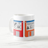 Retro Millennial Core Floppy Disks with labels コーヒーマグカップ (正面左)