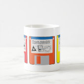 Retro Millennial Core Floppy Disks with labels コーヒーマグカップ (中央)