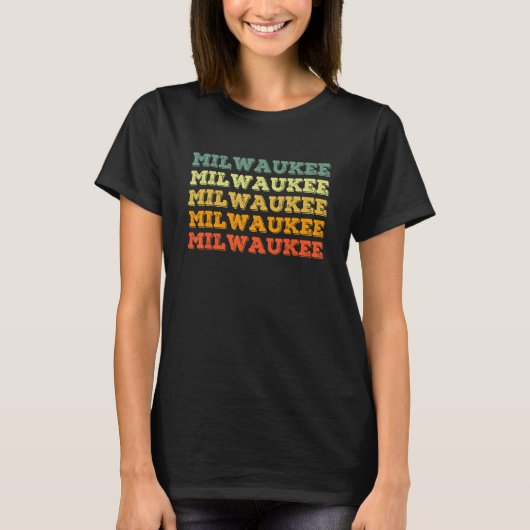Retro Milwaukee Wisconsin Vintage US State Tシャツ (正面)