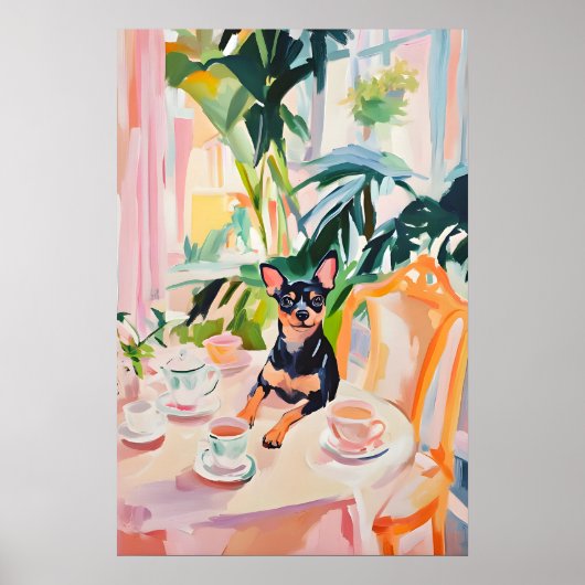 Retro Miniature Pinscher Poster, Miniature ポスター (正面)
