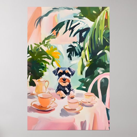 Retro Miniature Schnauzer Poster, Miniature ポスター (正面)