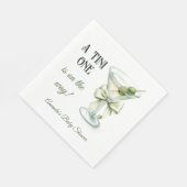 Retro Minimalist A Tini One Martini Baby Shower スタンダードランチョンナプキン (角)