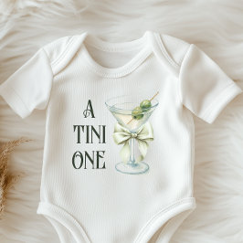 Retro Minimalist A Tini One Martini Baby Shower ベビーボディスーツ