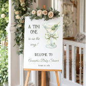 Retro Minimalist A Tini One Martini Baby Shower ポスター
