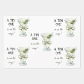 Retro Minimalist A Tini One Martini Baby Shower ラッピングペーパーシート (正面)