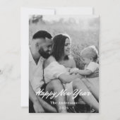 Retro Minimalist Black and White New Years Photo シーズンカード (正面)