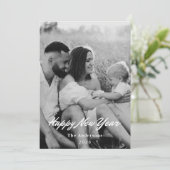 Retro Minimalist Black and White New Years Photo シーズンカード (スタンド正面)